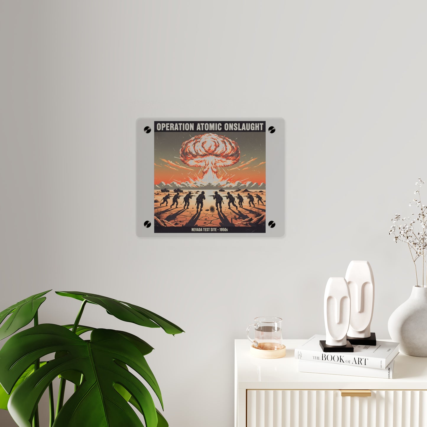 Acrylic Wall Art Panel - Atomic Testing in Nevada Desert Operation Fury - Toward the attack