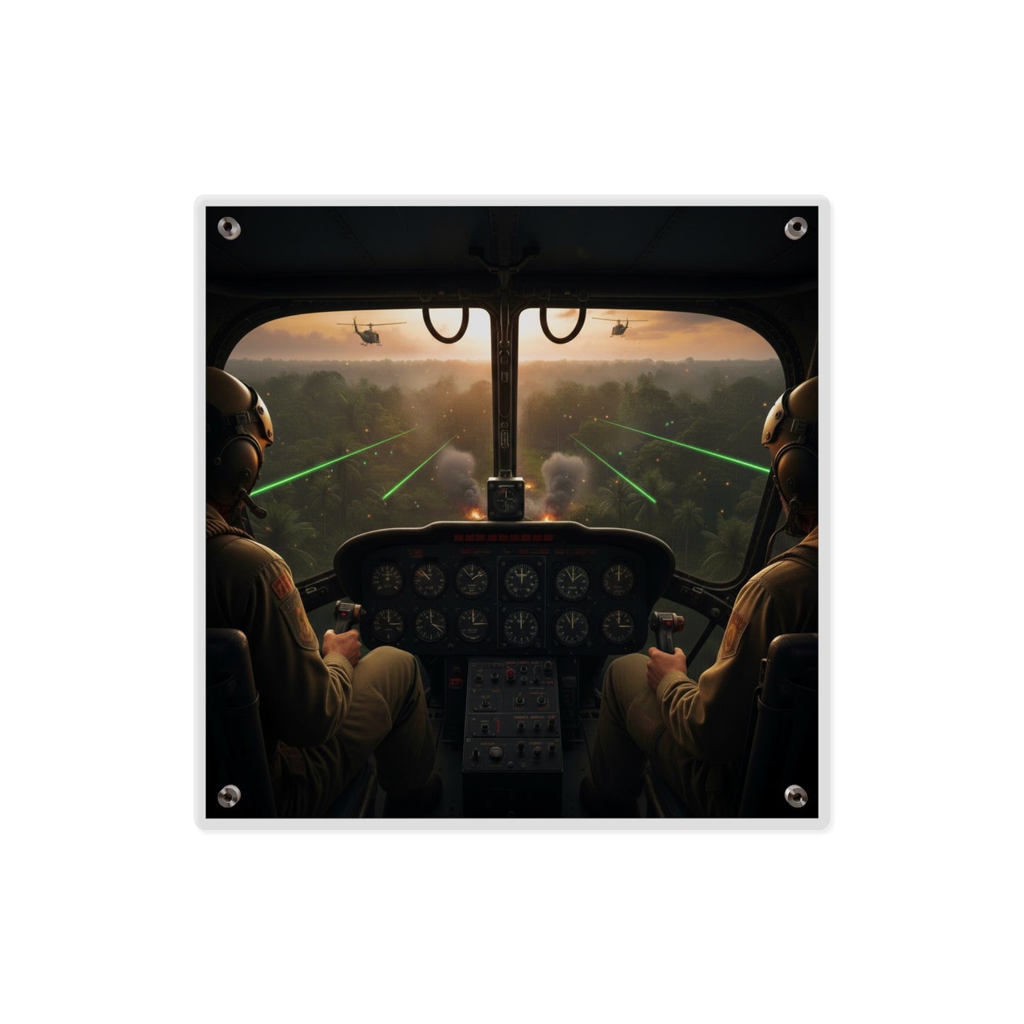 Acrylic Wall Art Panel - Pilots View Hot LZ - Vietnam