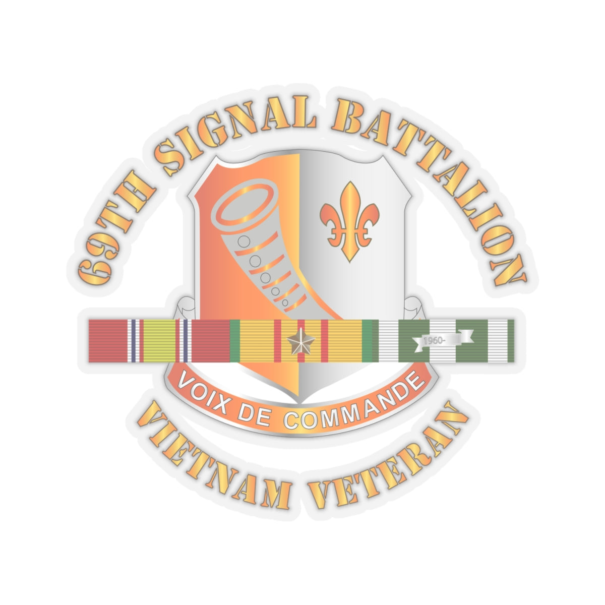 Kiss-Cut Stickers - 69th Signal Battalion - Vietnam Veteran w VN SVC CEN