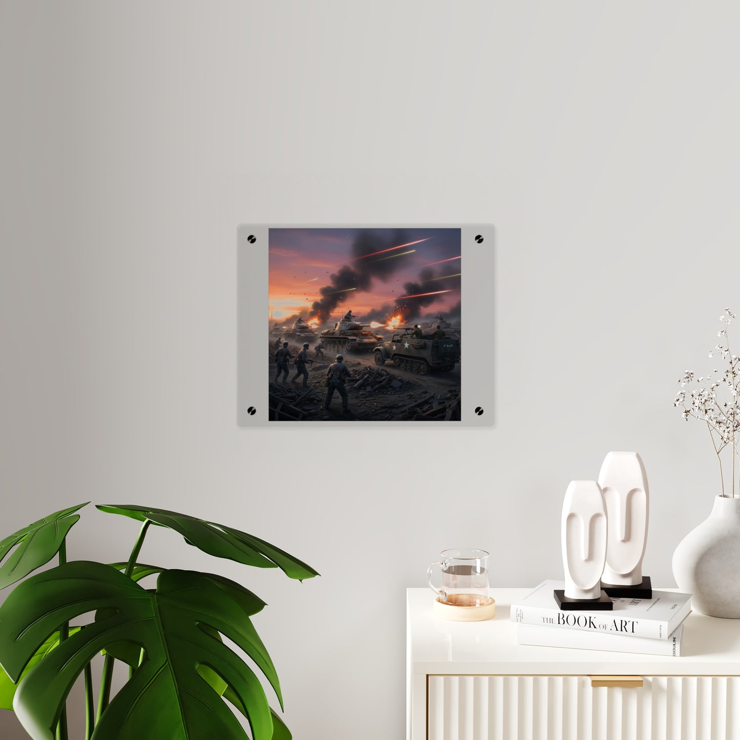 Acrylic Wall Art Panel - M3A1 Half-track 9th Armor Division vs German Armor