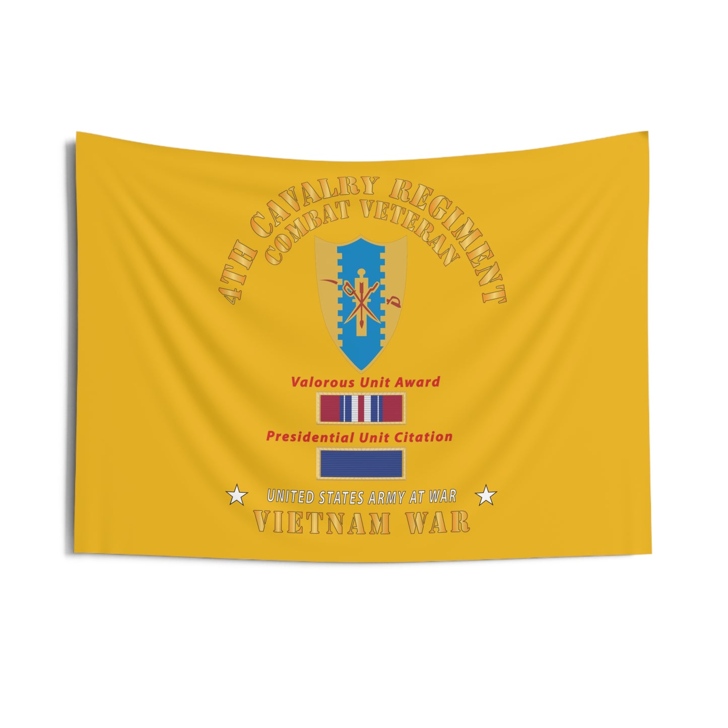 Indoor Wall Tapestry - Army - 4th Cavalry Regiment - Vietnam War w PUC and VUA X 300