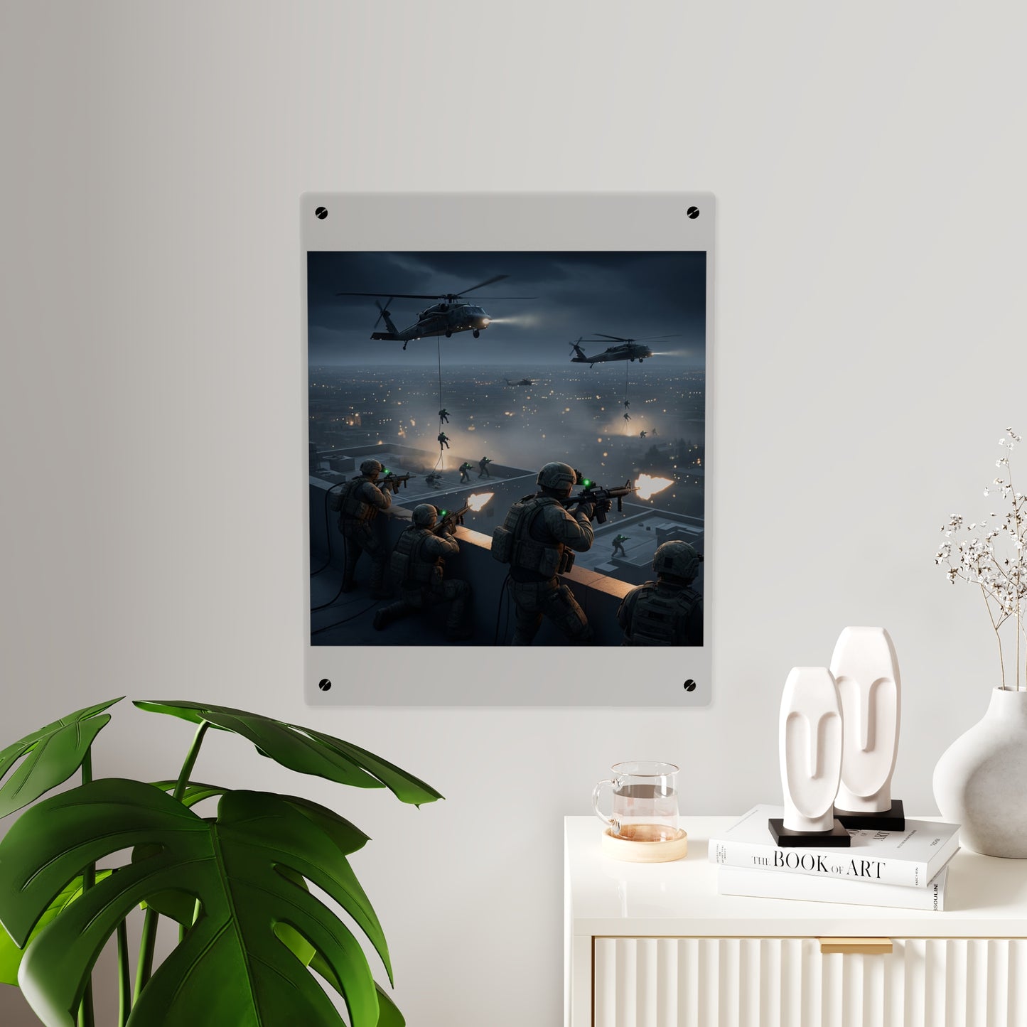 Acrylic Wall Art Panel - Night Air Assault by Army Rangers