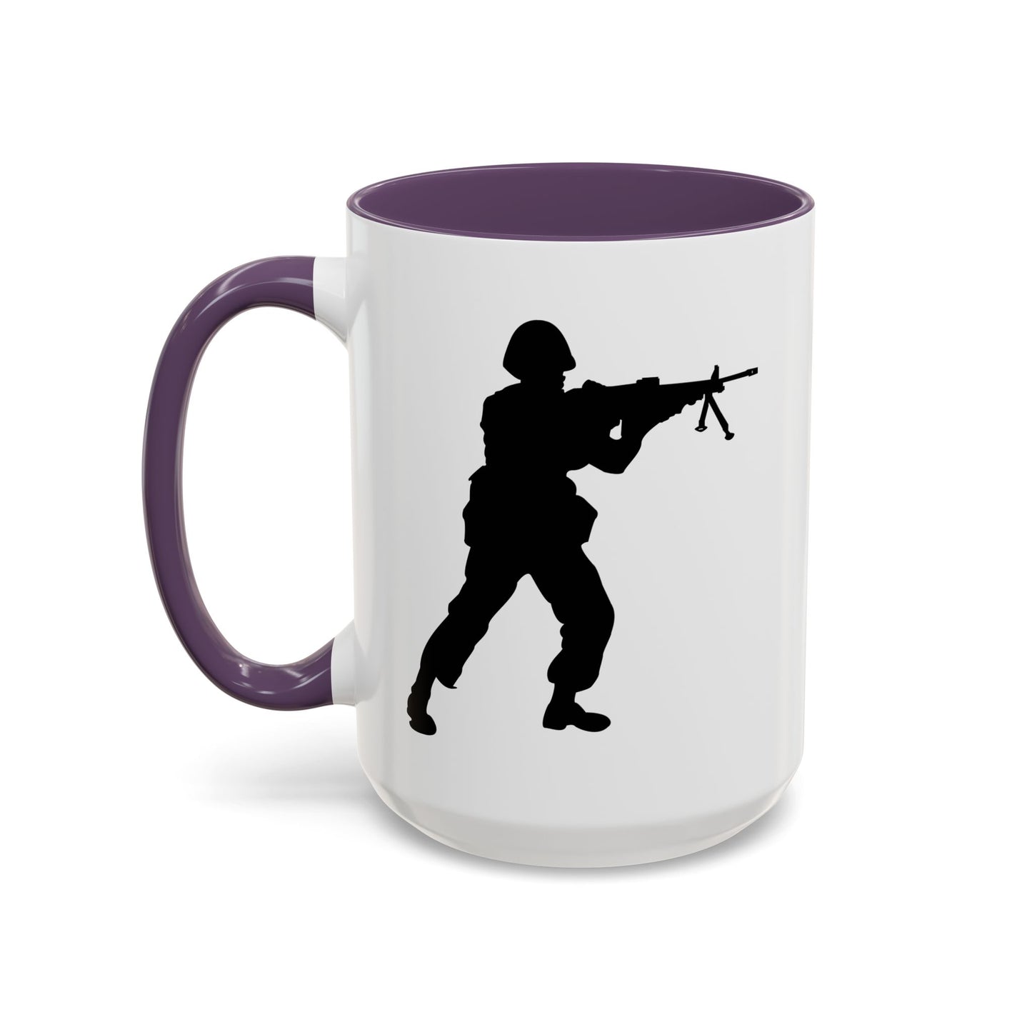 Accent Coffee Mug (11oz & 15oz) - Army - Soldier - MG Assault - Silhouette X 300