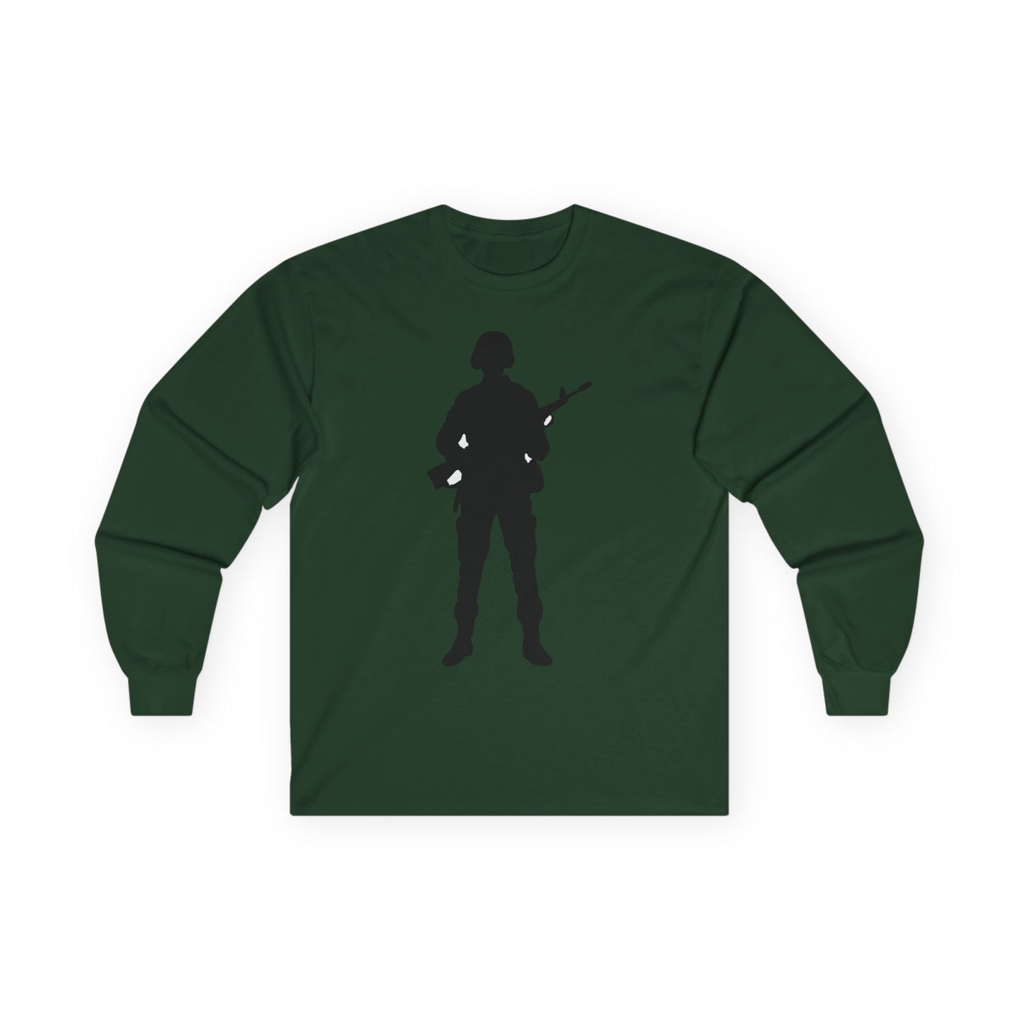 Unisex Ultra Cotton Long Sleeve Tee - Army - Soldier - Silhouette X 300