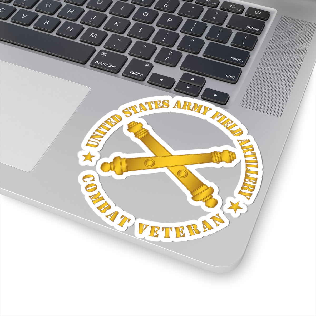 Kiss-Cut Stickers - US Army Field Artillery Combat Veteran w Branch wo Txt