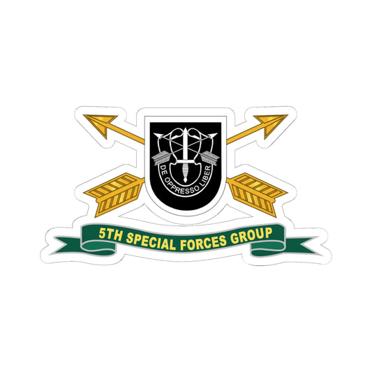 Kiss-Cut Stickers - 5th Special Forces Group - Flash w Br - Ribbon X 300