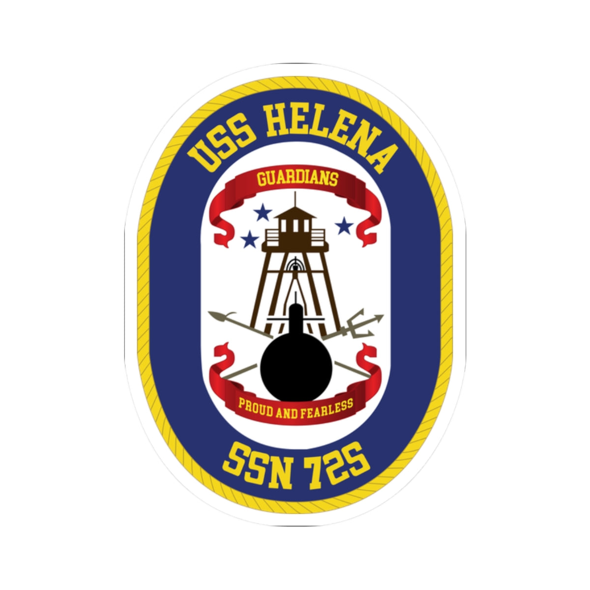 Kiss-Cut Stickers - Navy - USS Helena (SSBN 725) wo Txt