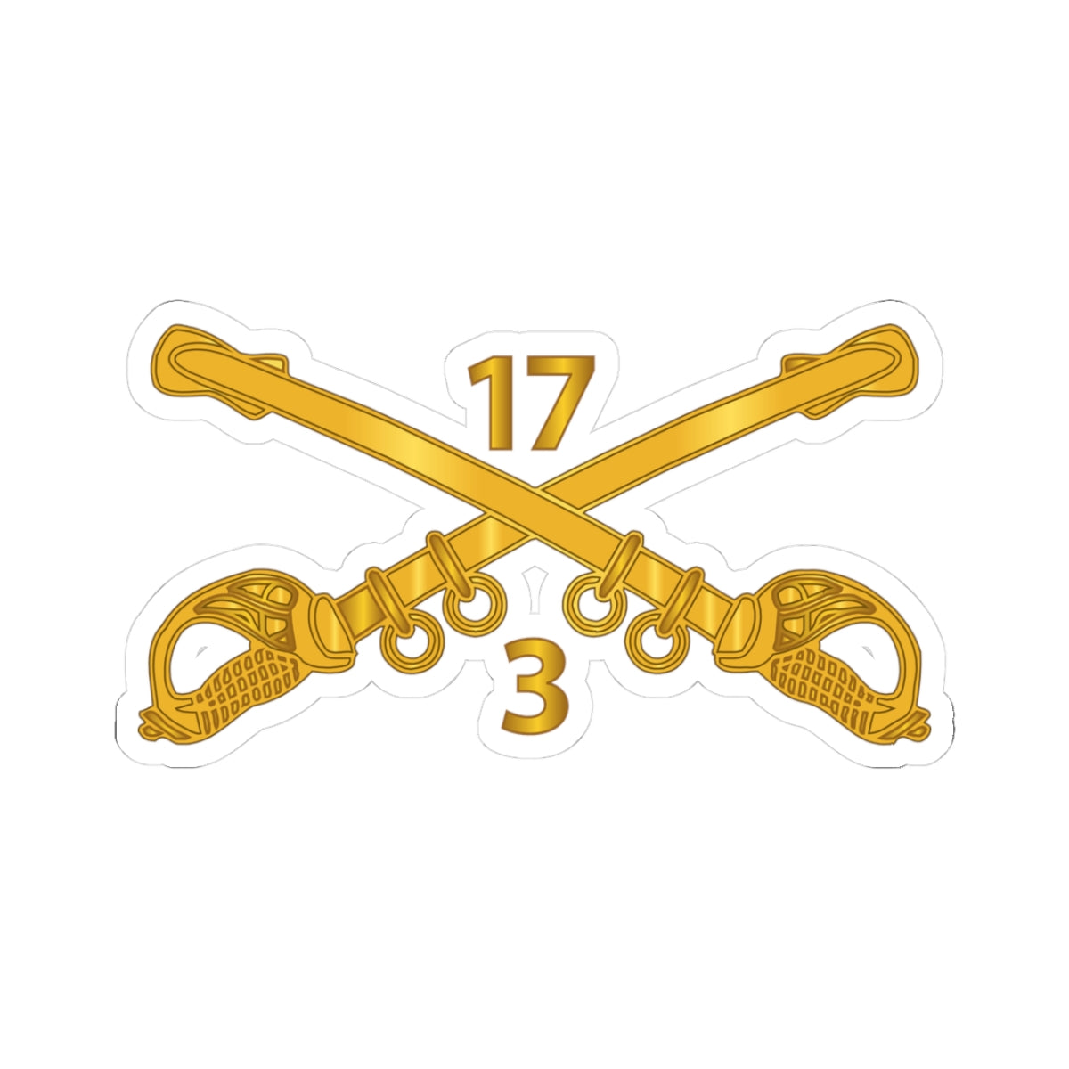 Kiss-Cut Stickers - 3rd Squadron 17th Cavalry Regiment Branch wo Txt