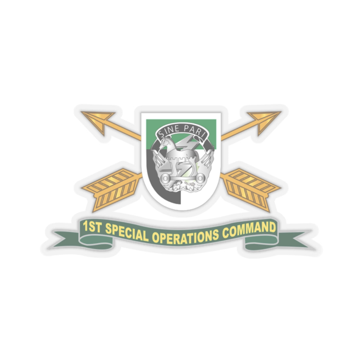 Kiss-Cut Stickers - 1st Special Operations Command (SOCOM) Flash w Br - Ribbon X 300