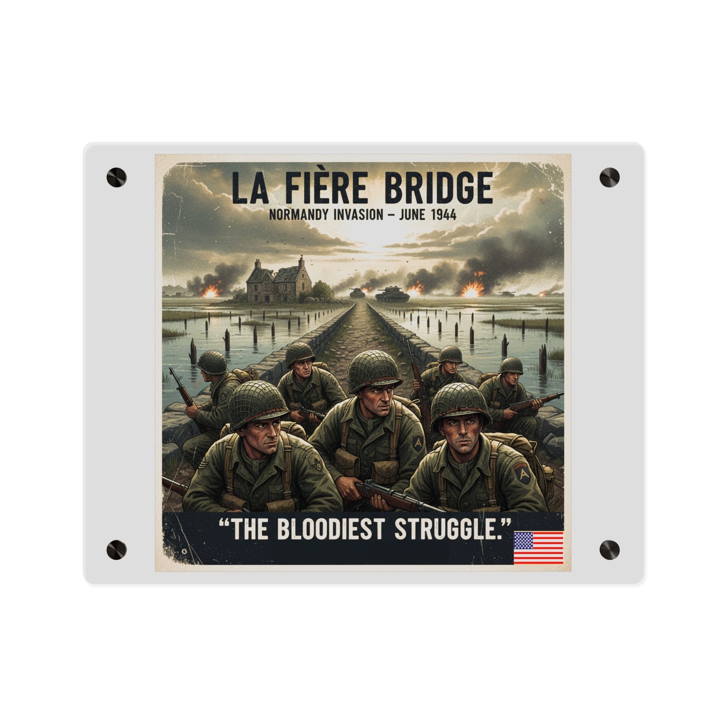Acrylic Wall Art Panel - 82nd Airborne at the La Fière Bridge