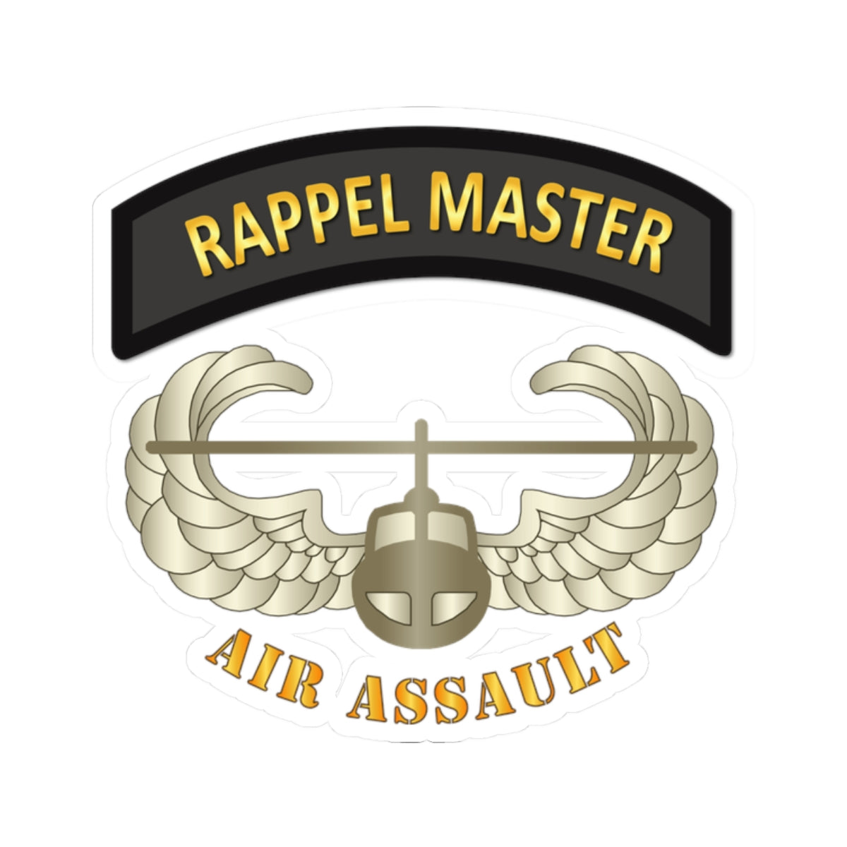Kiss-Cut Stickers - Rappel Master Tab w Air Assault Badge