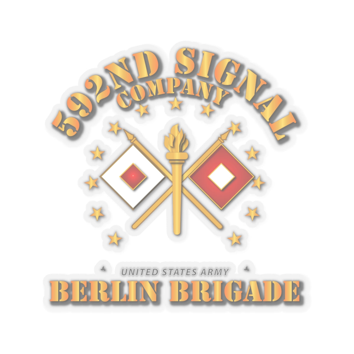 Kiss-Cut Stickers - 592d Signal Company - Berlin Brigade