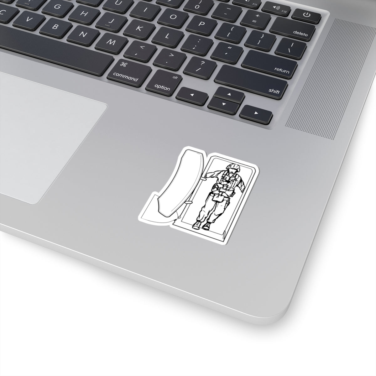 Kiss-Cut Stickers - Airborne - JM Door Check - BW X 300