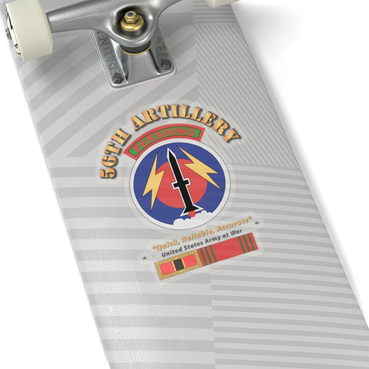 Kiss-Cut Stickers - 56th Artillery - Pershing w Svc Medals