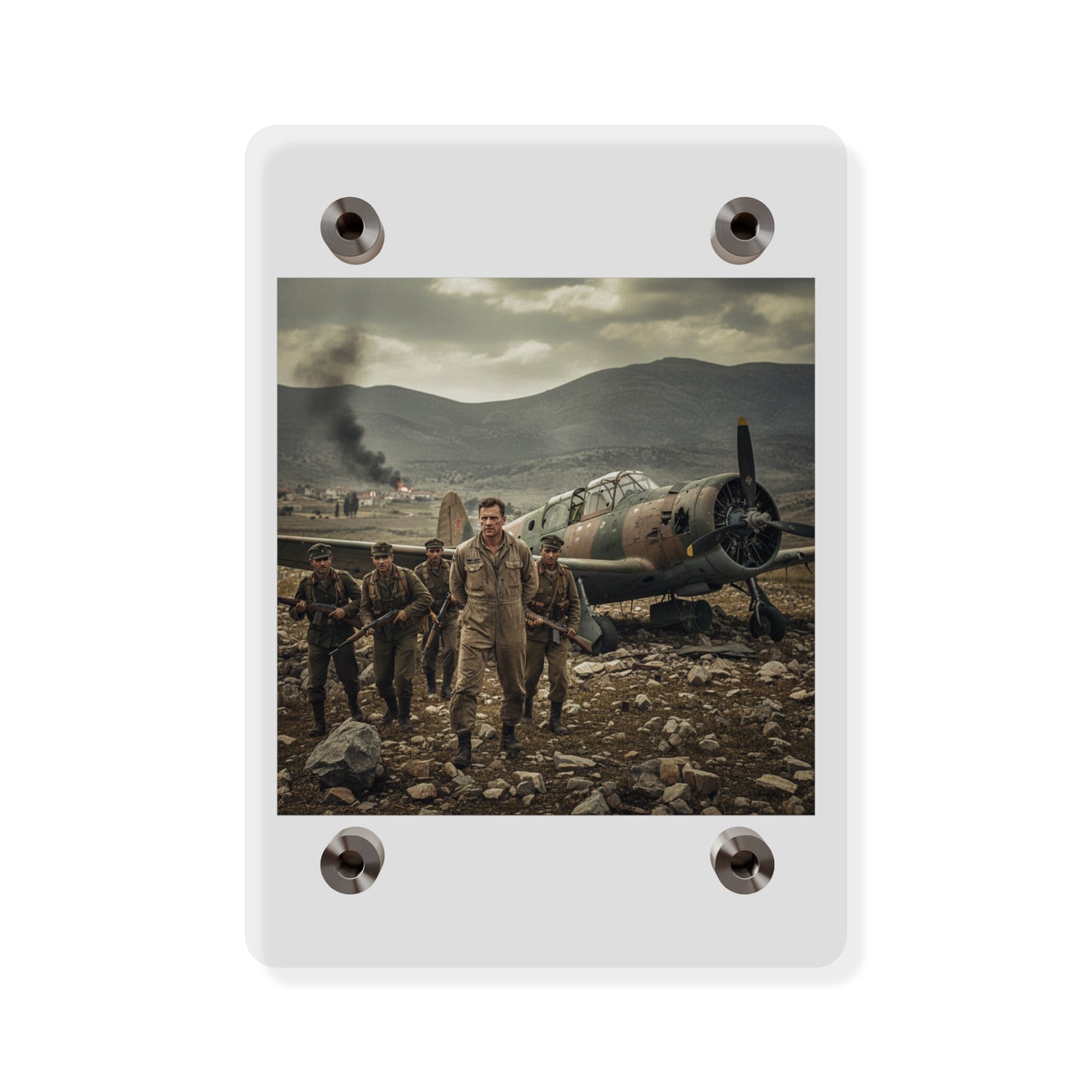 Acrylic Wall Art Panel - U.S. Air Force officer - Captured, KIA, Communist Guerrillas - AT-6 Shotdown - Cold War