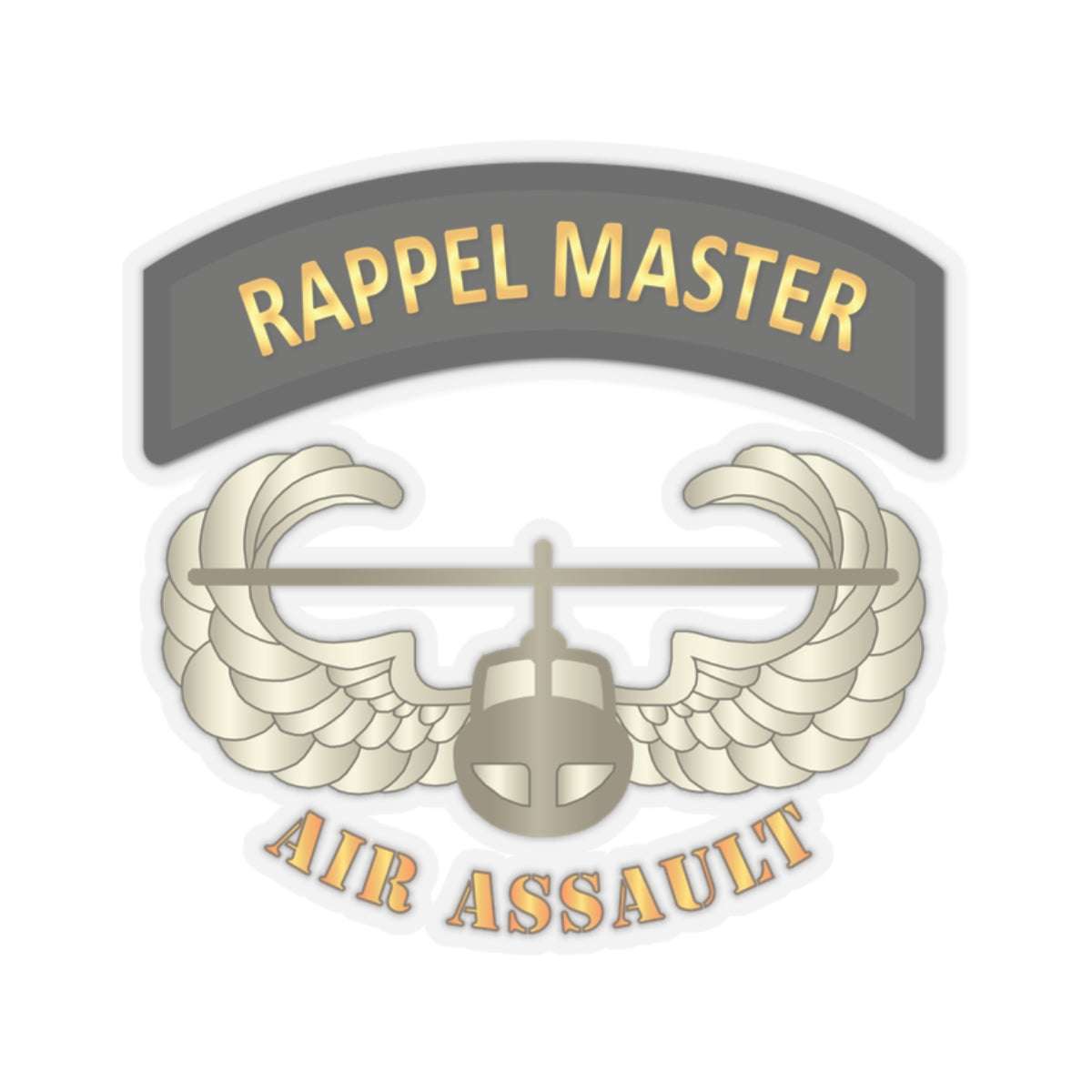 Kiss-Cut Stickers - Rappel Master Tab w Air Assault Badge