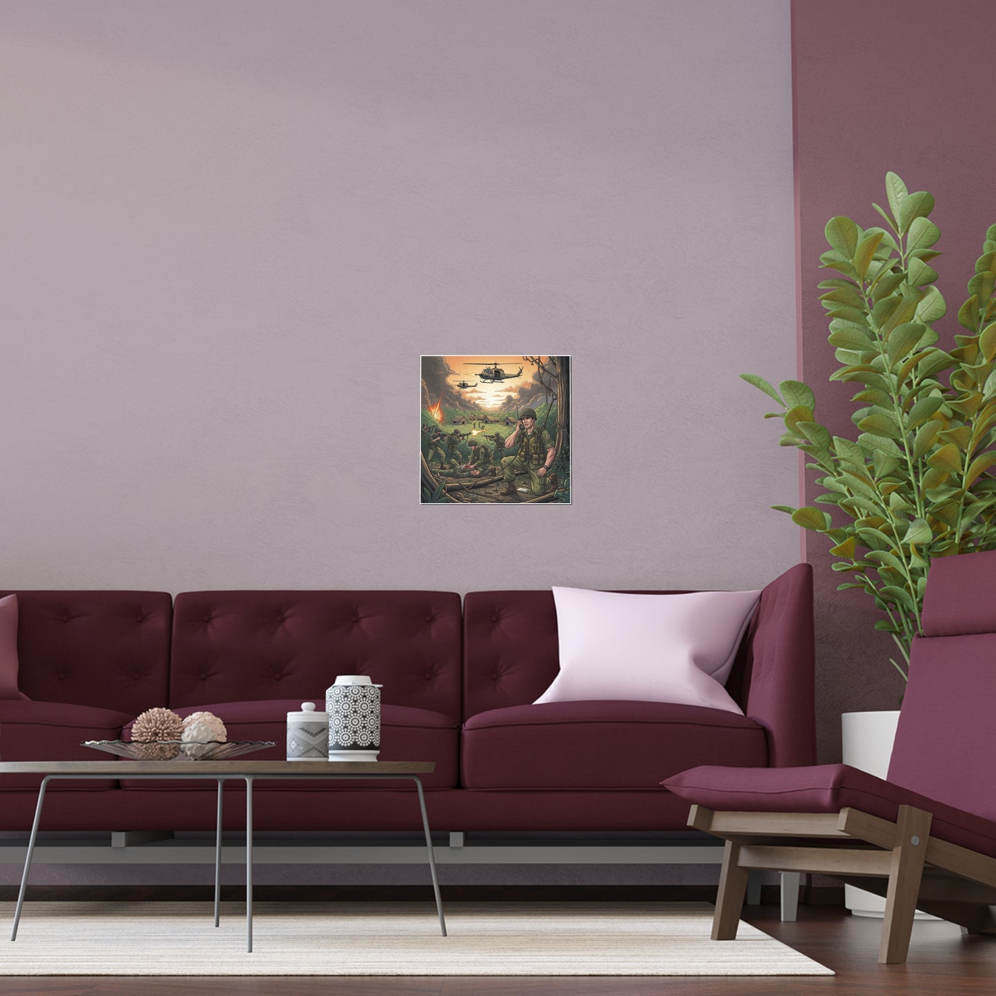 Indoor and Outdoor Silk Posters - Vietnam Patrol Fire Fight Requesting Medevac