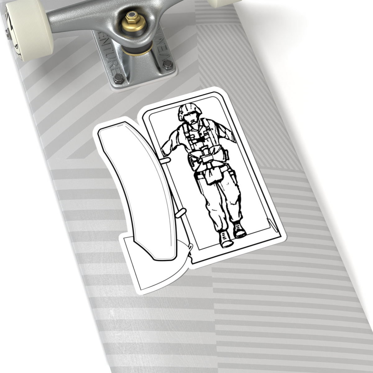 Kiss-Cut Stickers - Airborne - JM Door Check - BW X 300