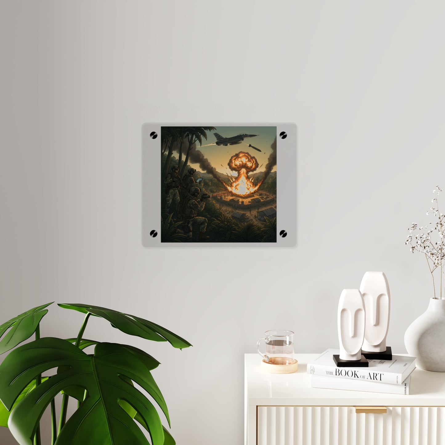 Acrylic Wall Art Panel - Jungle Drug Lab Destruction w Explosions