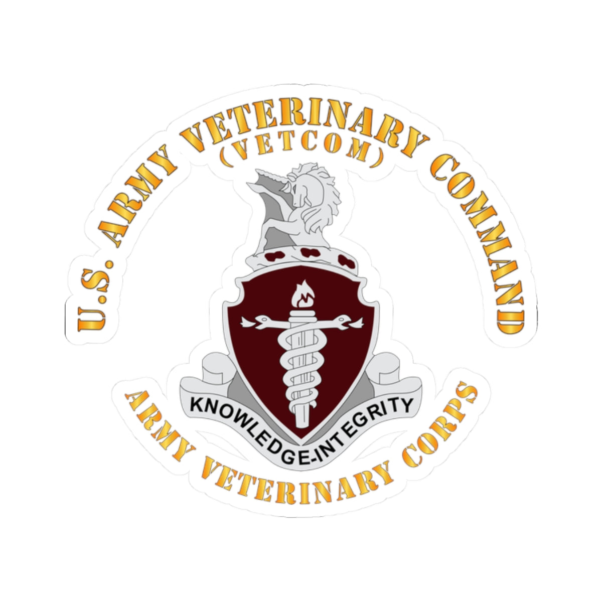 Kiss-Cut Stickers - US Veterinary Command - VETCOM - Veterinary Corps