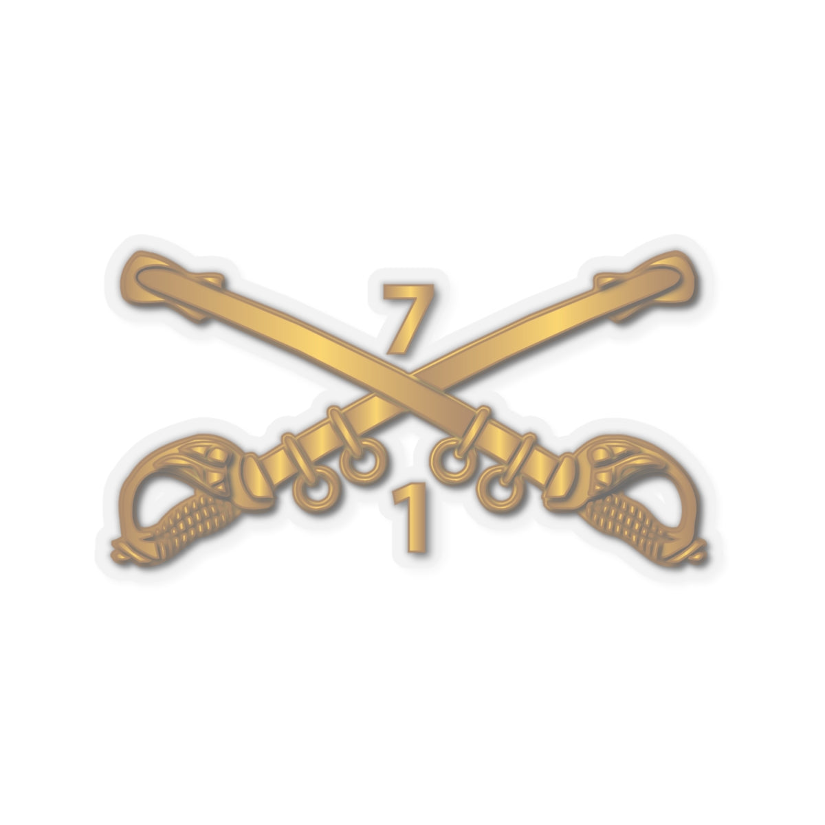 Kiss-Cut Stickers - 1st Bn 7th Cavalry Branch wo Txt