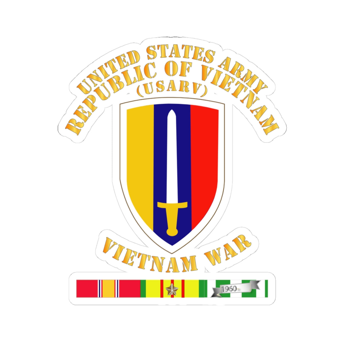 Kiss-Cut Stickers - US Army Vietnam - USARV - Vietnam War w SVC