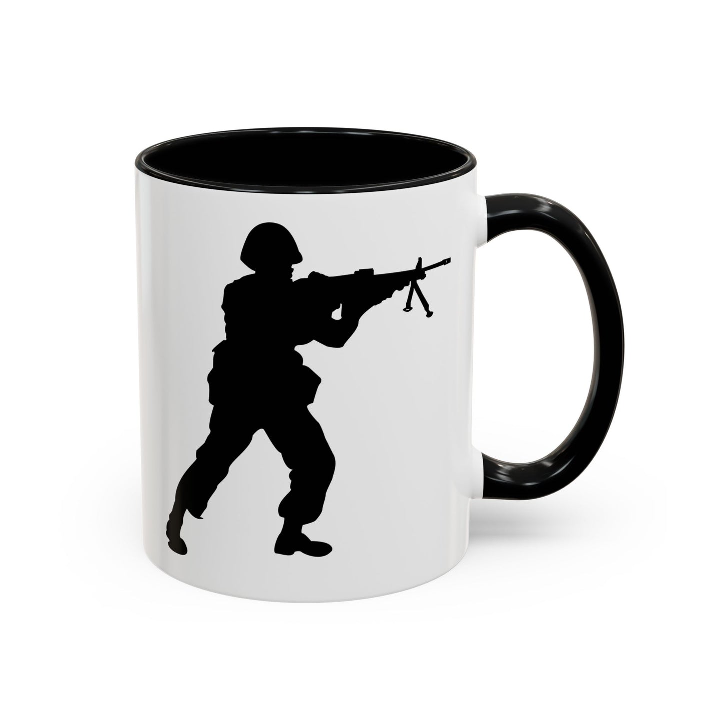 Accent Coffee Mug (11oz & 15oz) - Army - Soldier - MG Assault - Silhouette X 300