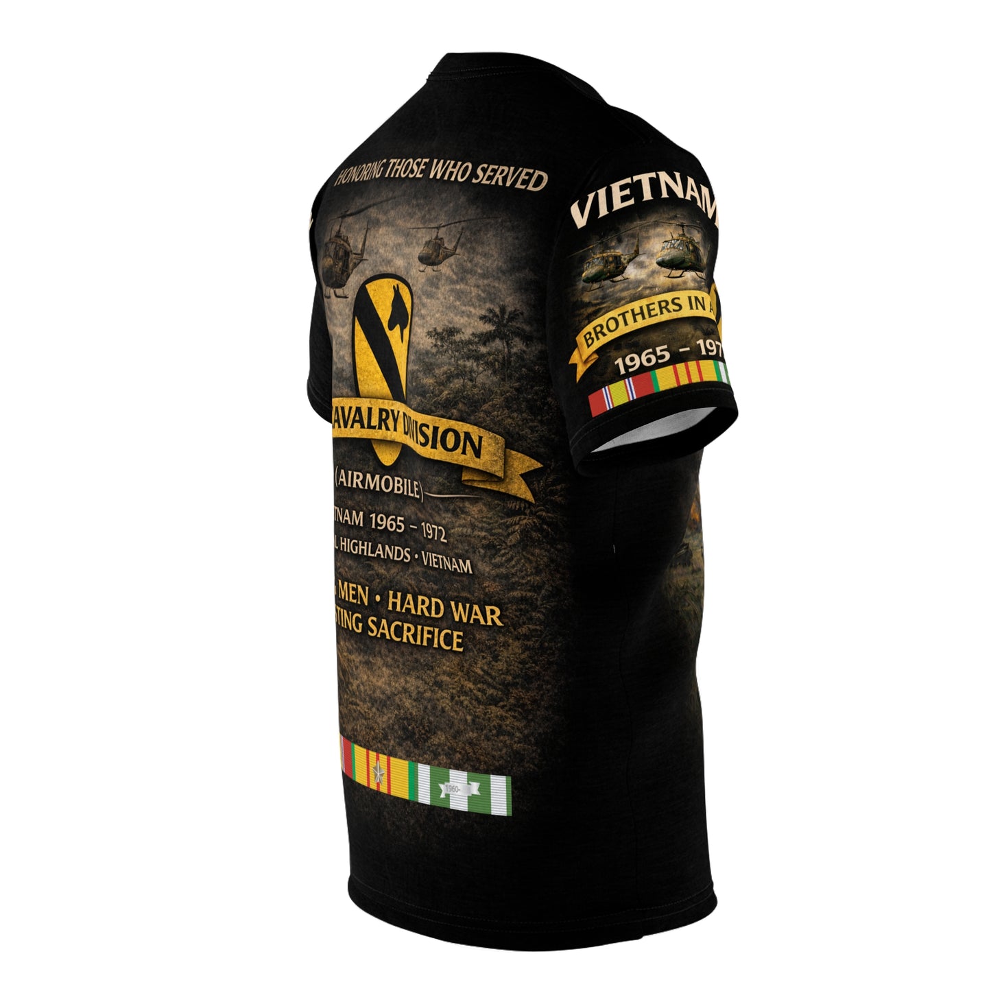 1st Cavalry Division - Airmobile,  All-Over Print Tee -  Vietnam - 1965 - 1972