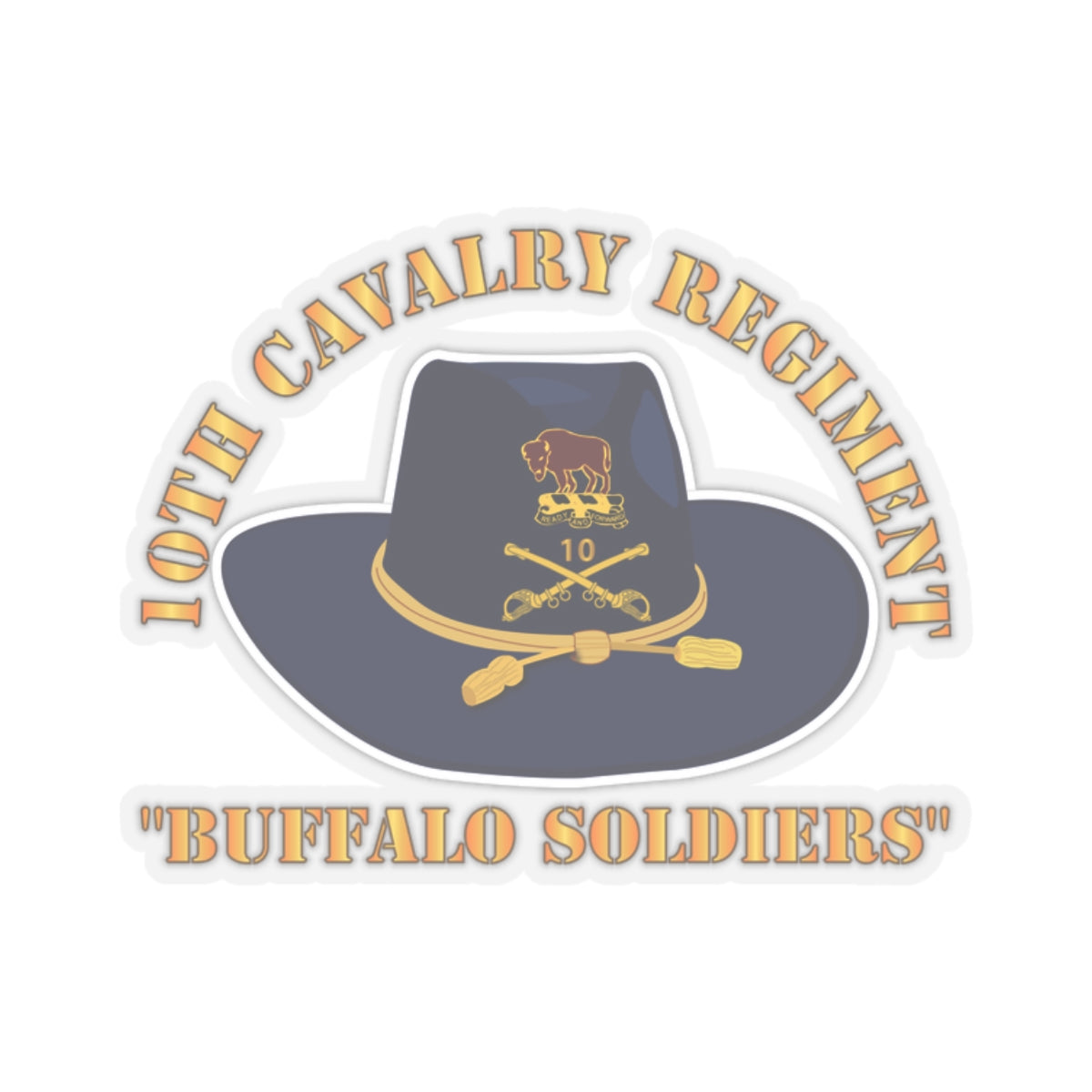 Kiss-Cut Stickers - 10th Cavalry Regiment w Cav - Buffalo Soldiers