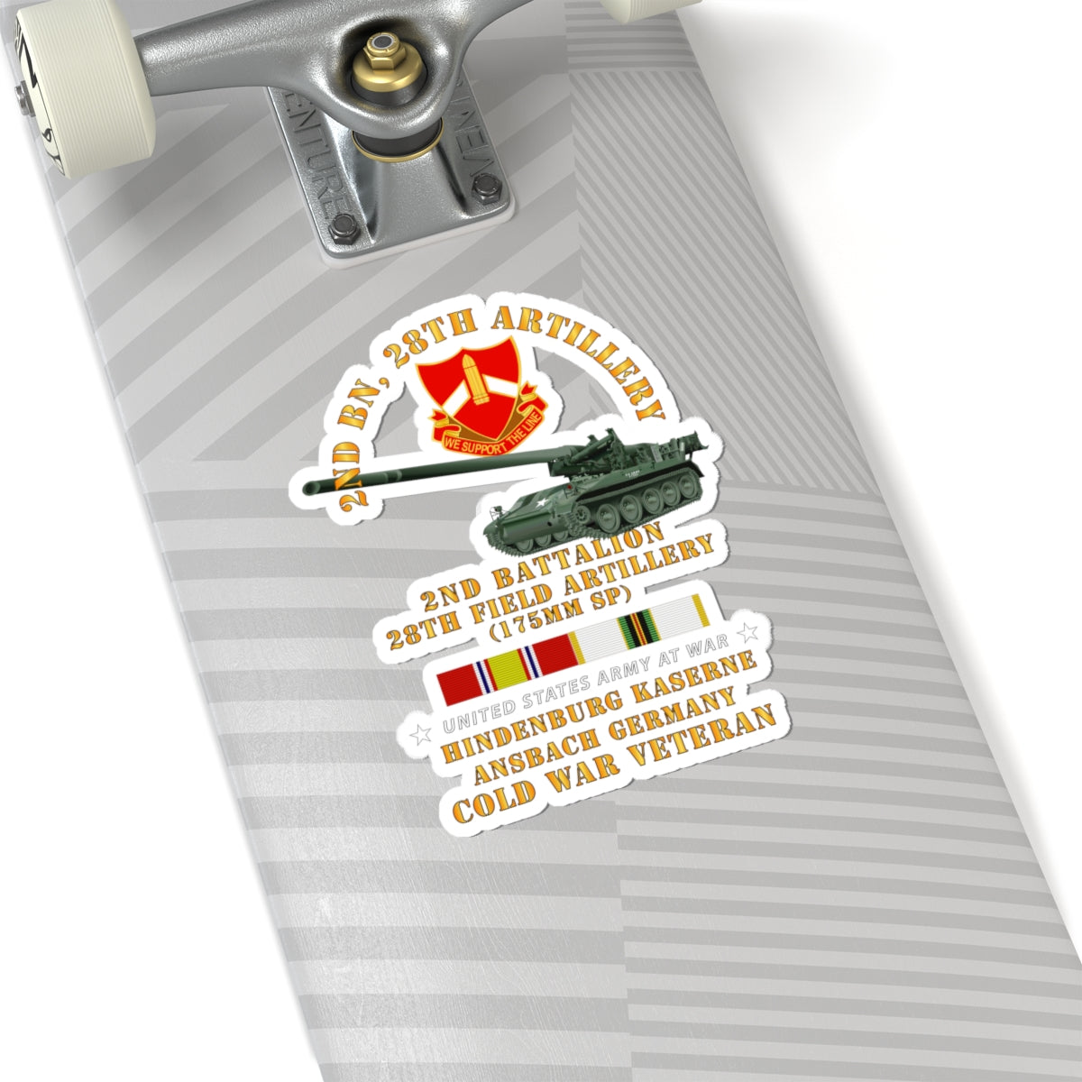 Kiss-Cut Stickers - 2nd Bn 28th Artillery - 175mm - Hindenburg Ansbach Germany w COLD SVC