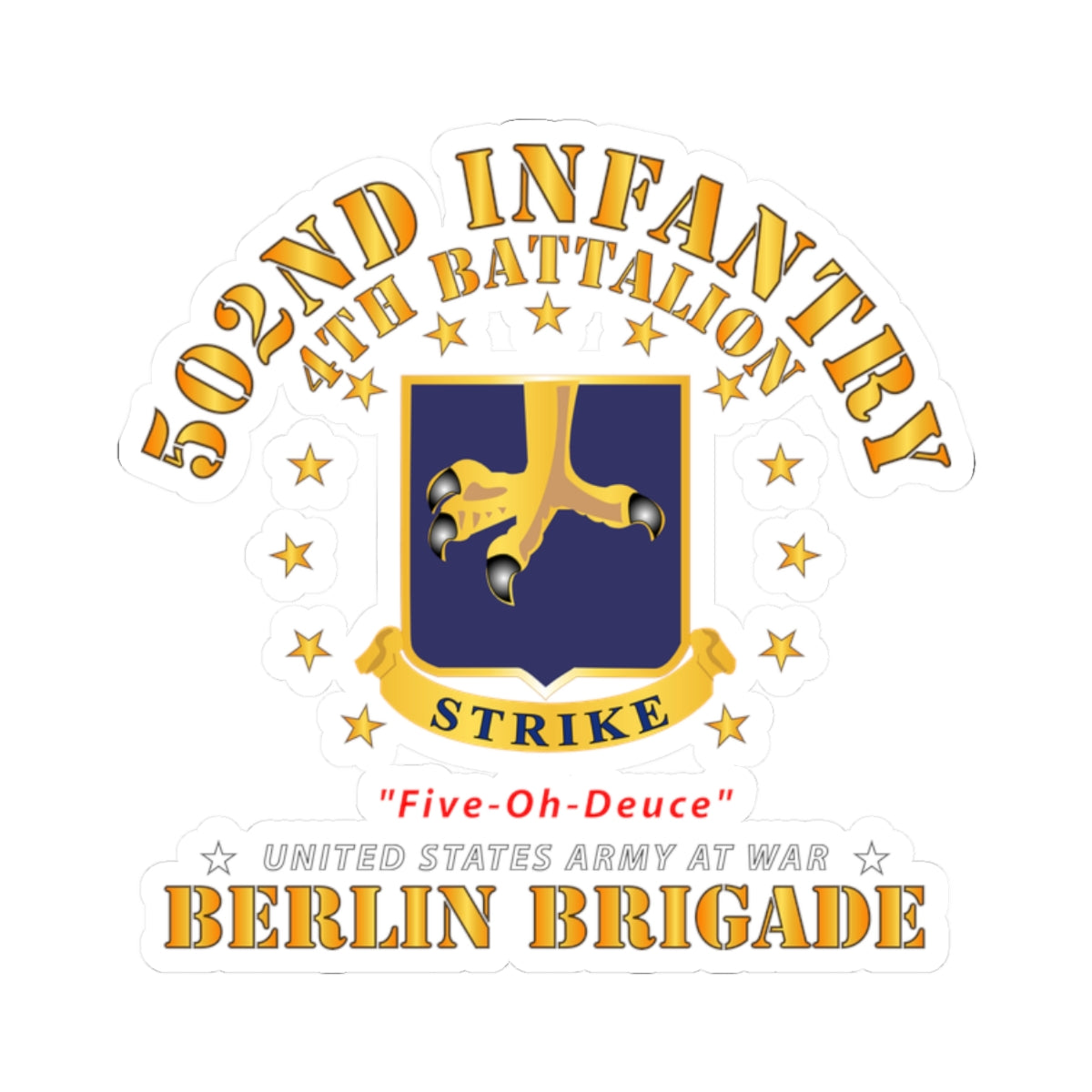 Kiss-Cut Stickers - 4th Battalion 502nd Infantry - Berlin Brigade X 300