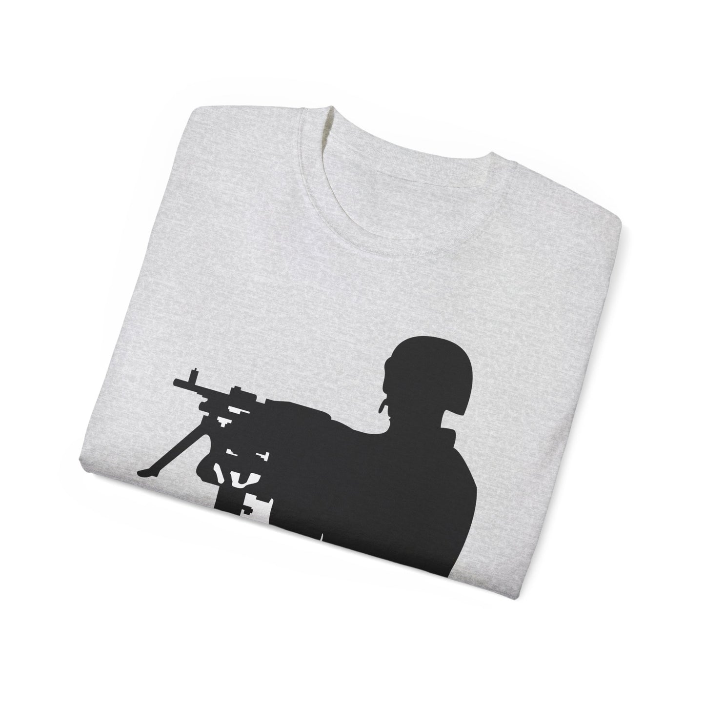 Unisex Ultra Cotton Tee - Army - Soldier - MG Vehicle Mounted - Silhouette X 300
