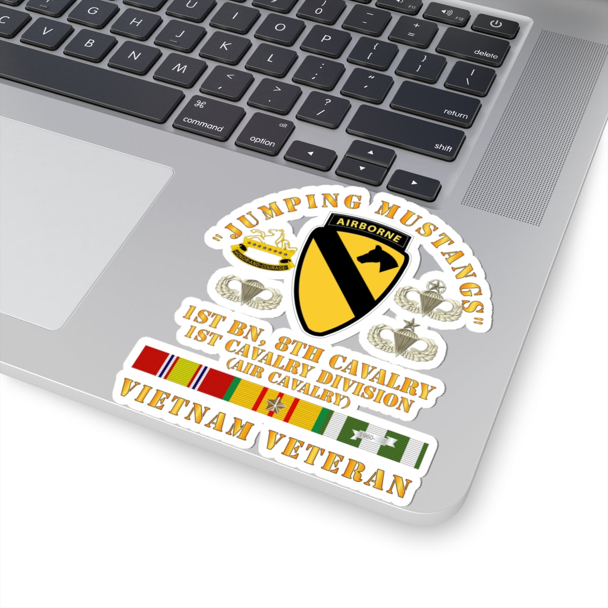 Kiss-Cut Stickers - Jumping Mustangs - 1st Bn 8th Cav 1st Cav - w VN SVC
