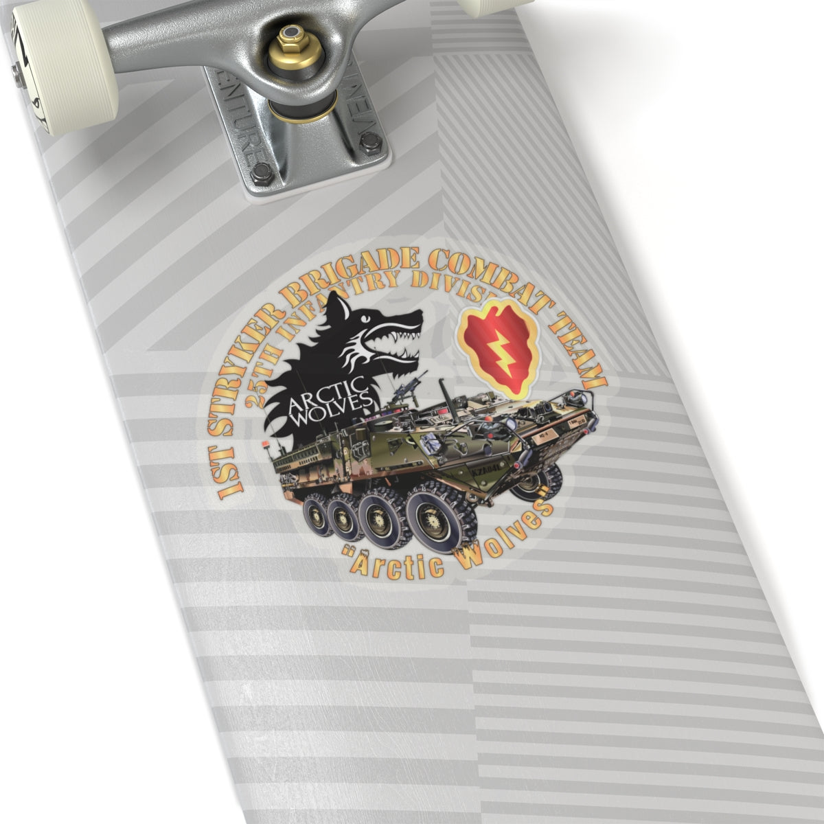 Kiss-Cut Stickers - 1st Stryker Bde - 25th ID - Arctic Wolves w Stryker - SSI