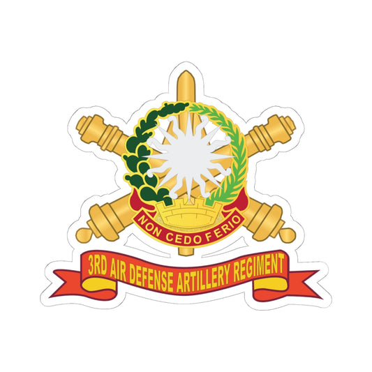 Kiss-Cut Stickers - 3rd Air Defense Artillery Regiment - DUI w Br - Ribbon X 300
