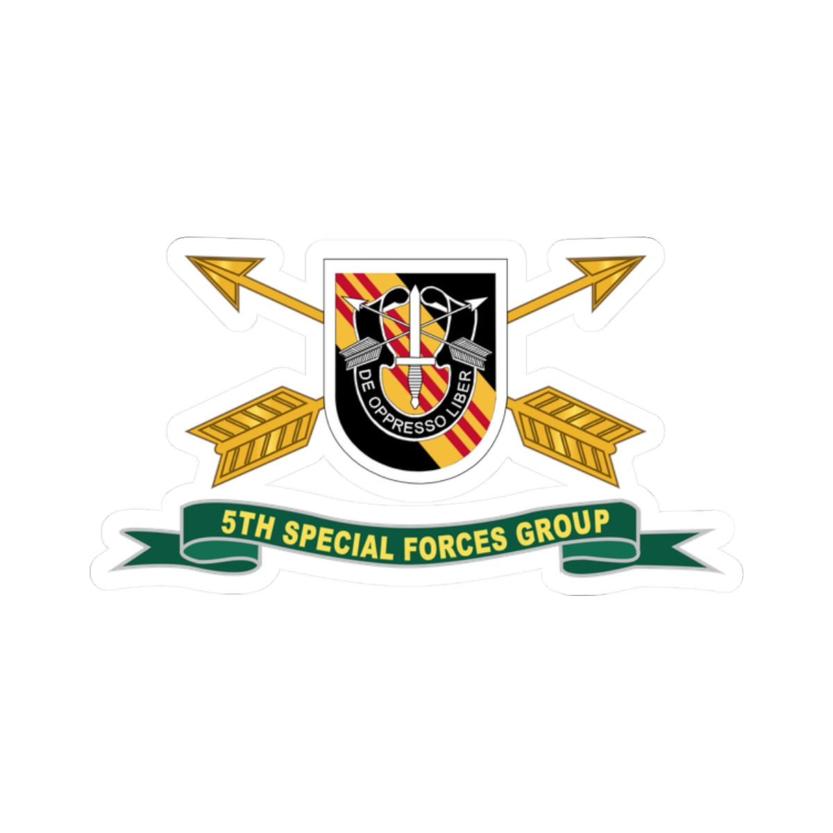 Kiss-Cut Stickers - 5th Special Forces Group - Vietnam - Flash w Br - Ribbon X 300