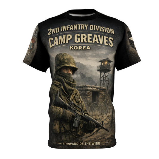 Camp Greaves Korea All-Over Print Tee — "Guarding the DMZ Border"