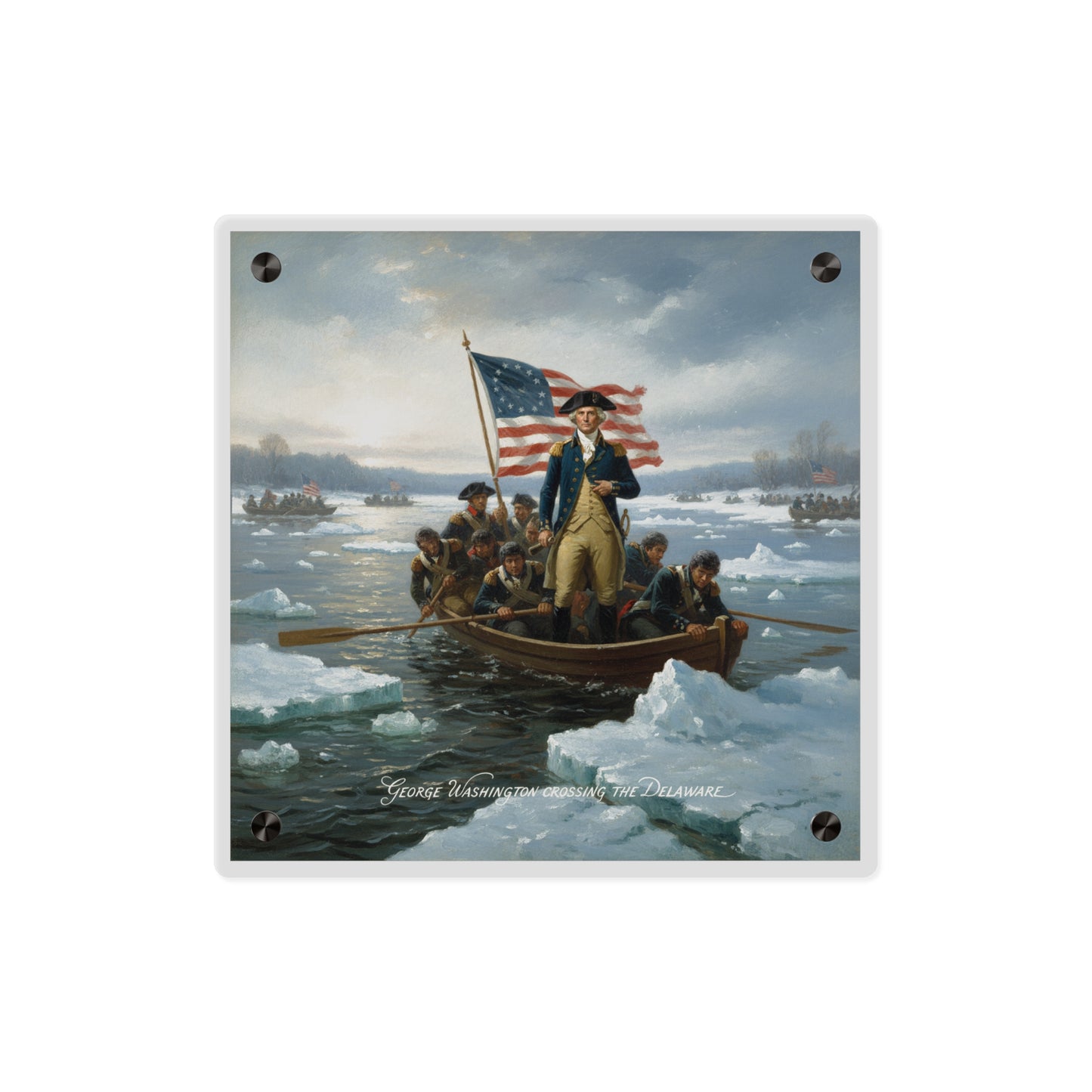 Acrylic Wall Art Panel - Washington Crossing the Delaware duing the Revolutionary War