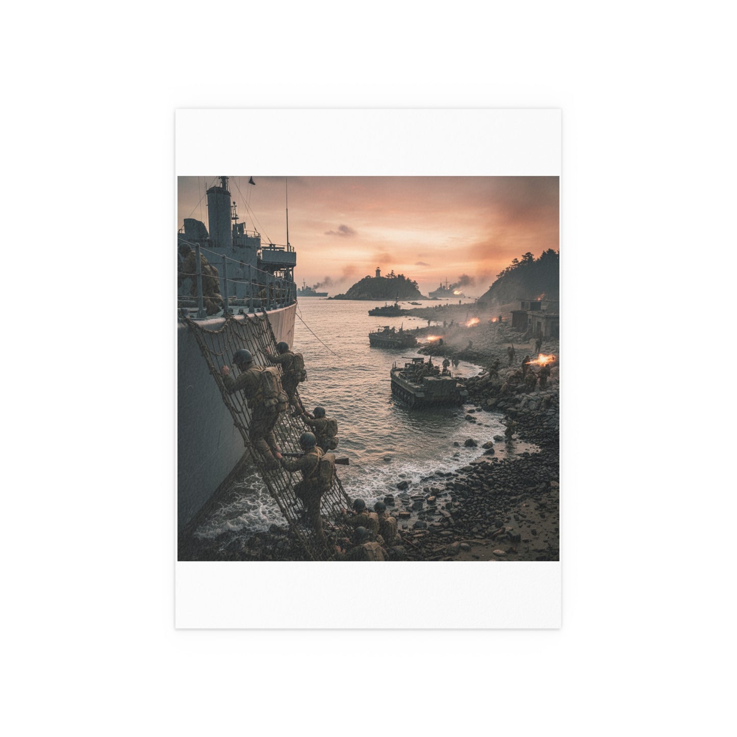 Indoor and Outdoor Silk Posters - Inchon Landing - Korean War