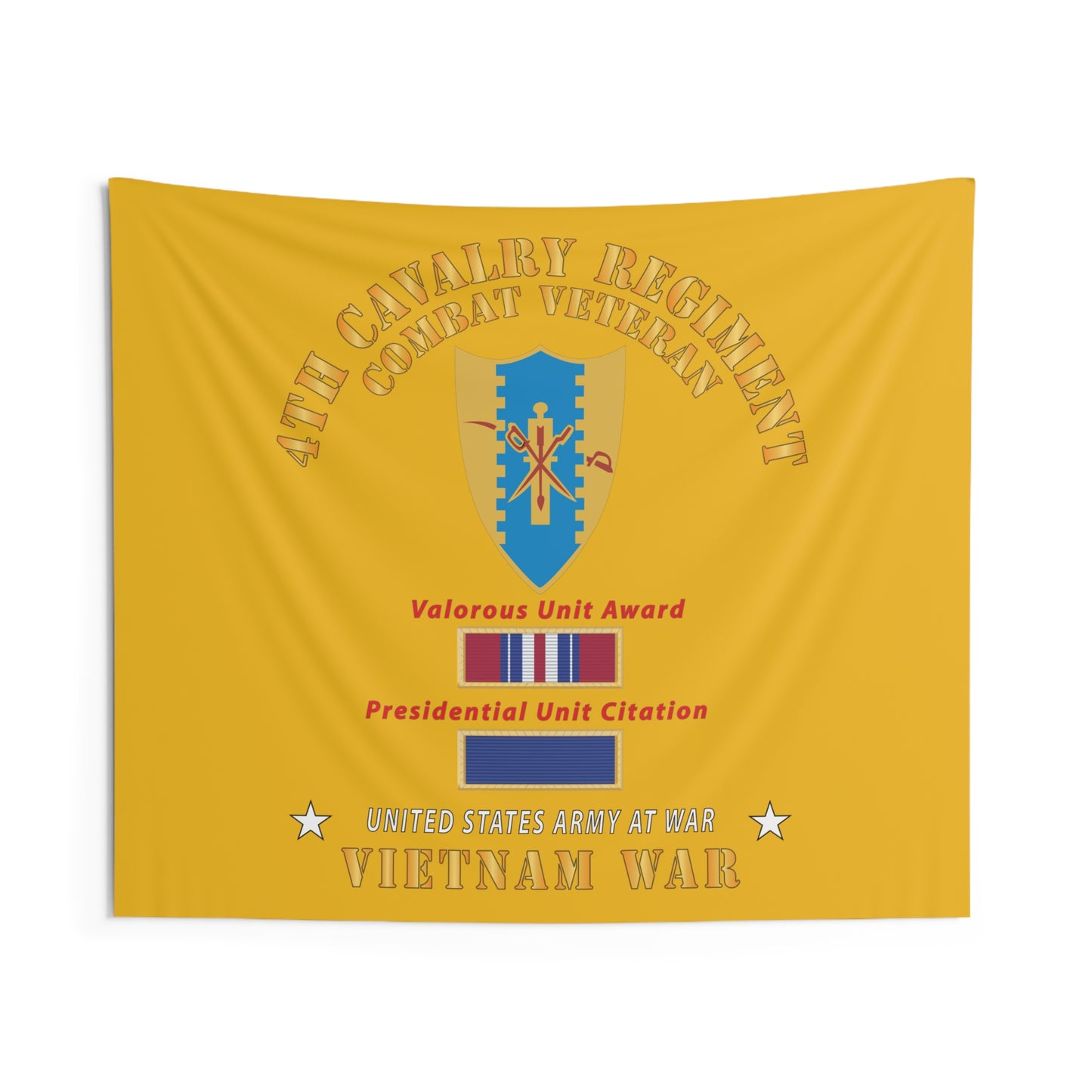 Indoor Wall Tapestry - Army - 4th Cavalry Regiment - Vietnam War w PUC and VUA X 300