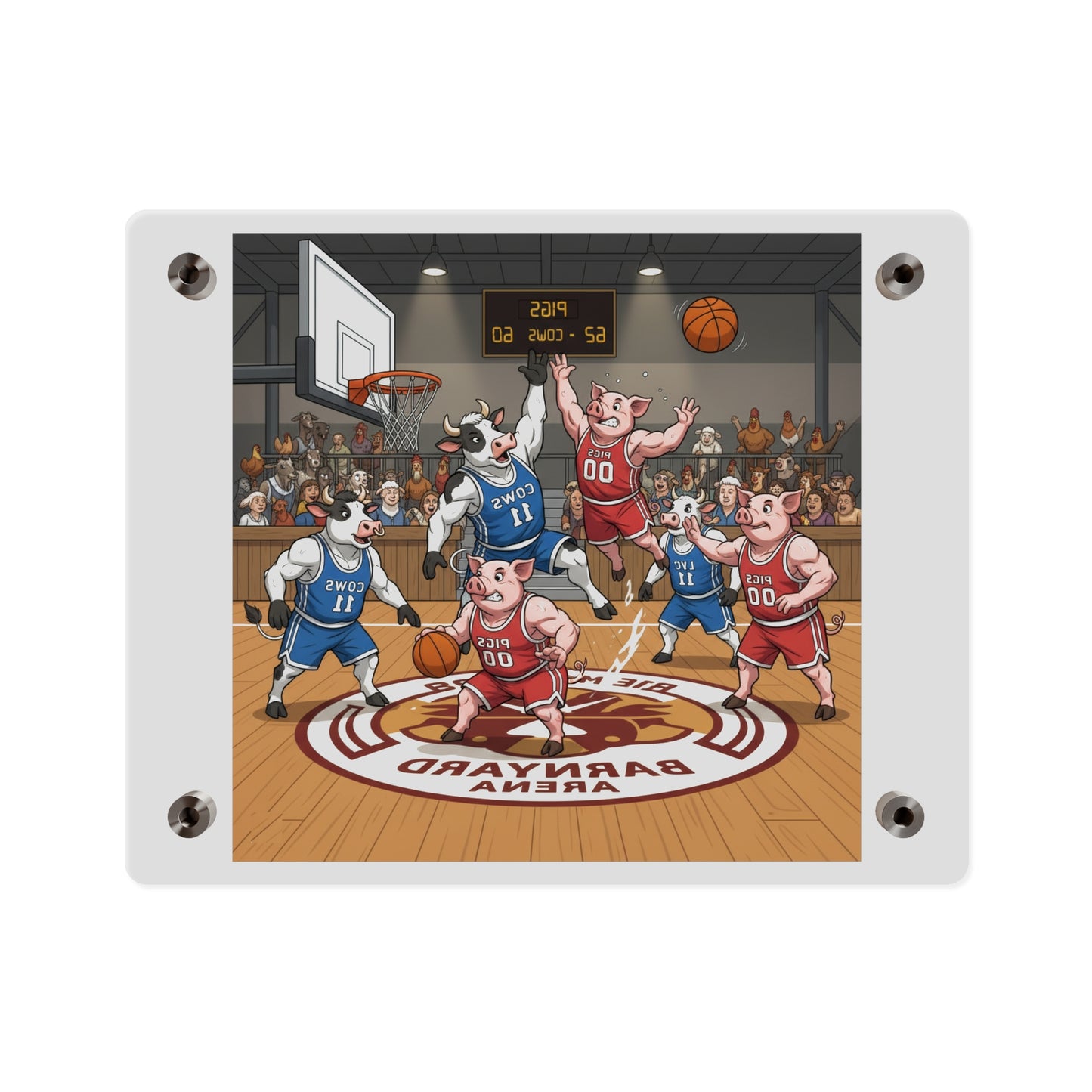 Acrylic Wall Art Panel - Pigs vs Cows