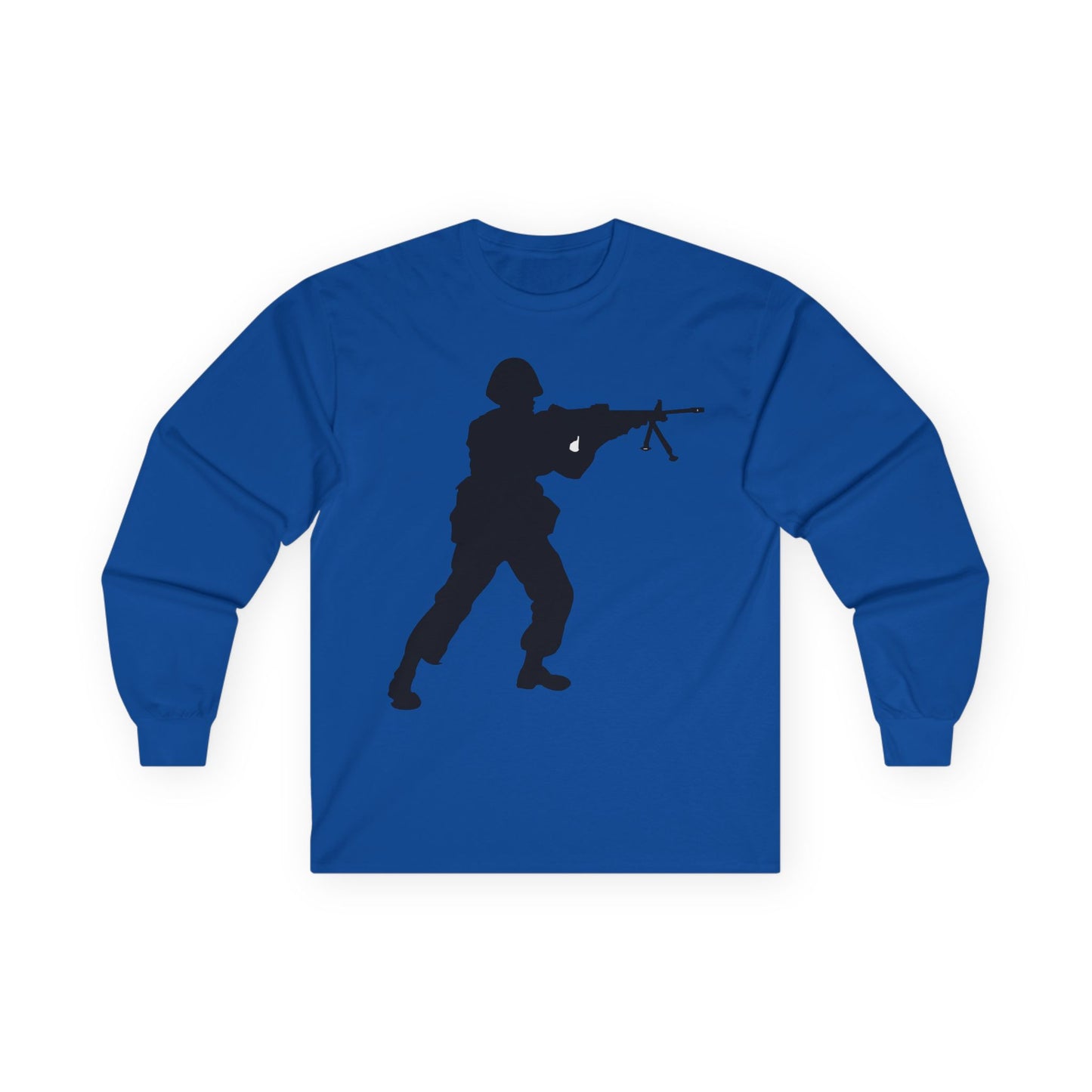 Unisex Ultra Cotton Long Sleeve Tee -Army - Soldier - MG Assault - Silhouette X 300