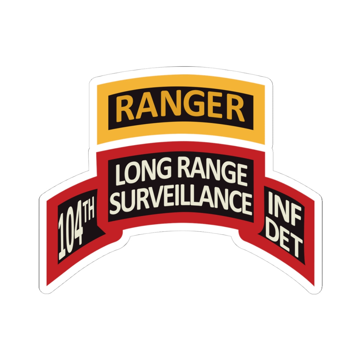 Kiss-Cut Stickers - LRS - 10th Inf Det - Ranger Tab