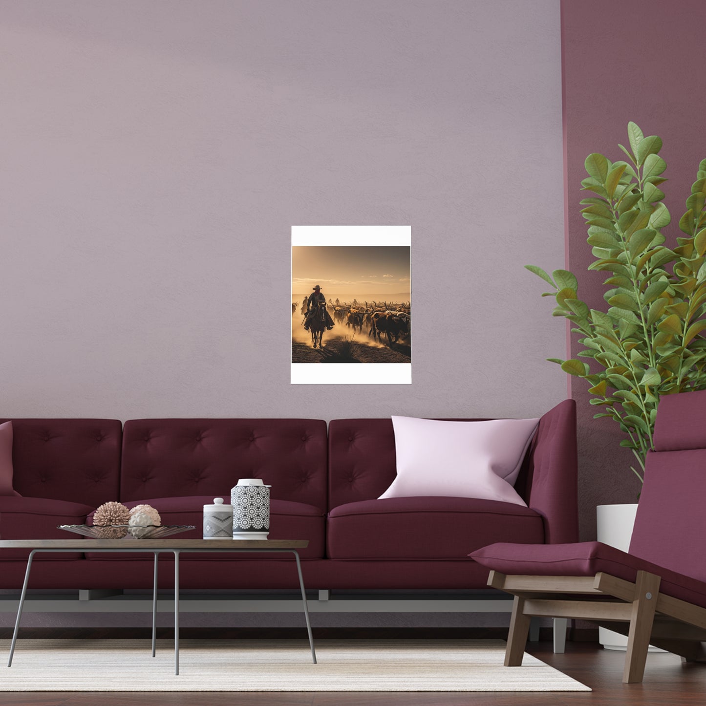 Indoor and Outdoor Silk Posters - Dirty, dusty cattle drive in the Old West