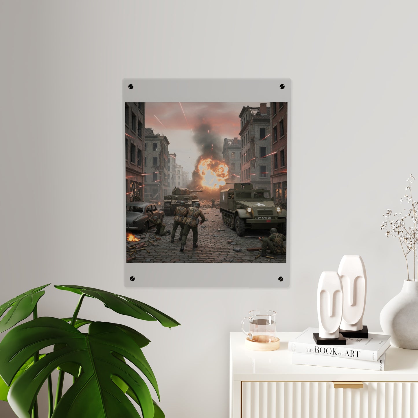 Acrylic Wall Art Panel - M3A1 - 9th Armor Division Attack - WWII