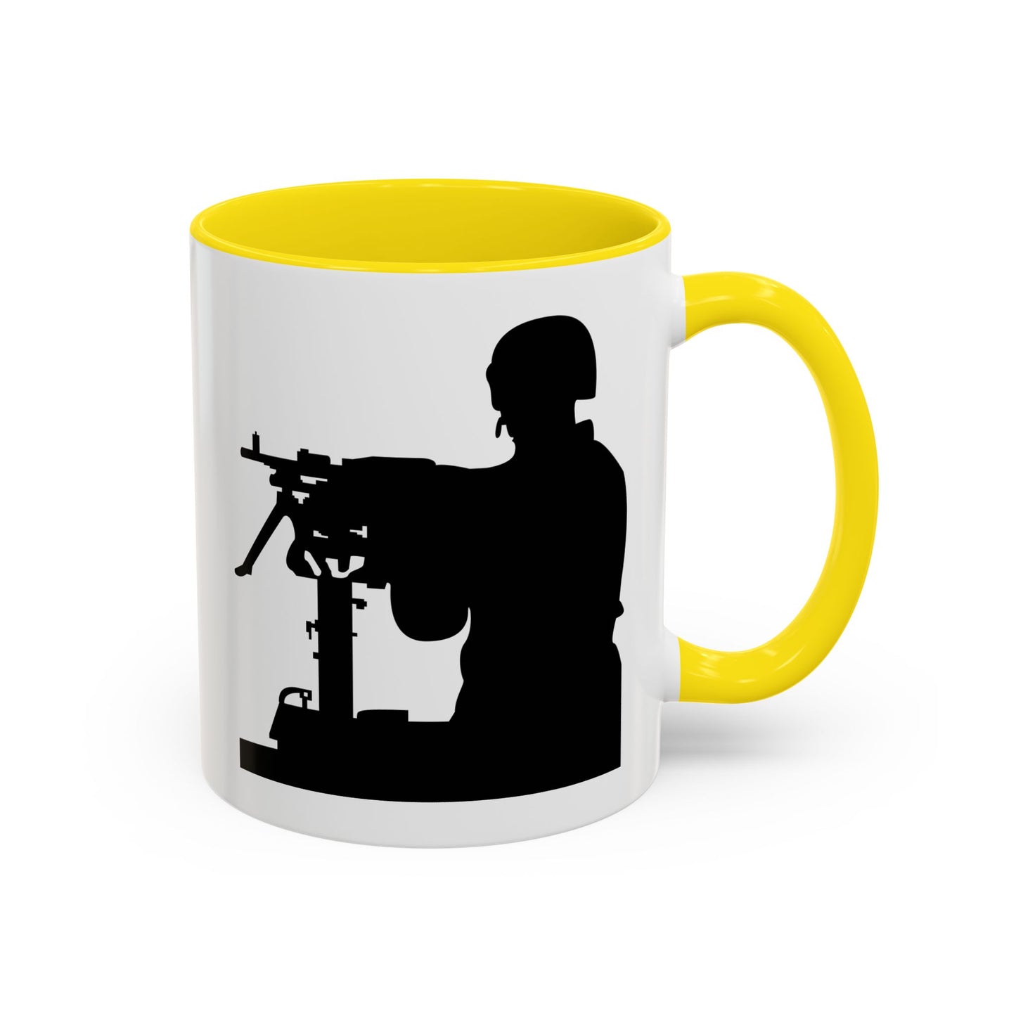 Accent Coffee Mug (11oz & 15oz) - Army - Soldier - MG Vehicle Mounted - Silhouette X 300