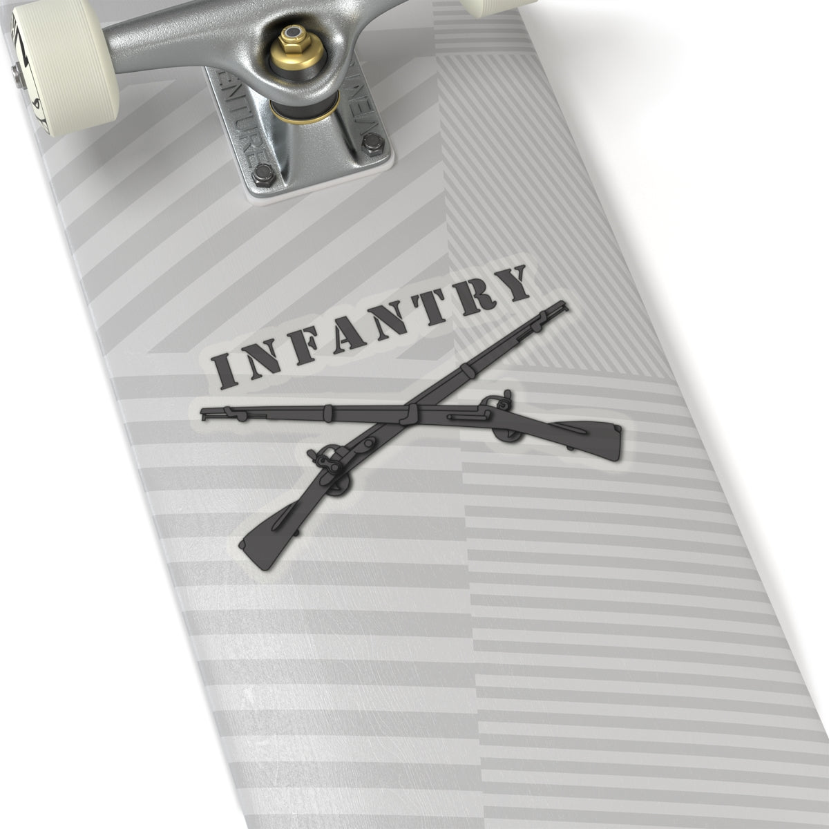 Kiss-Cut Stickers - Infantry Br - Crossed Rifles Blk w Txt