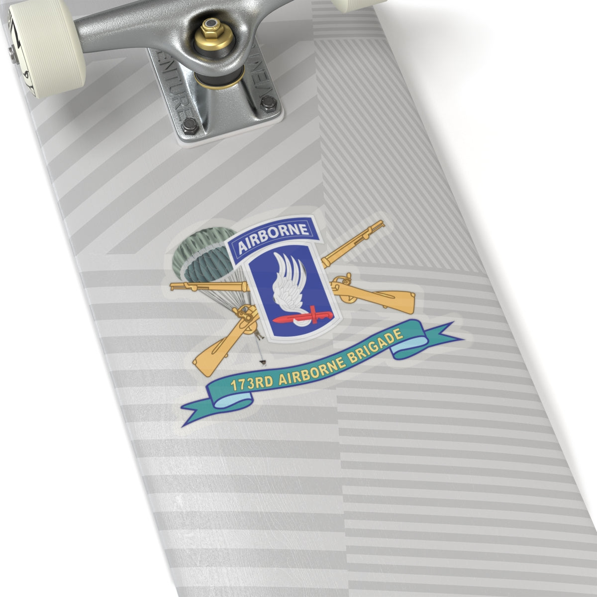Kiss-Cut Stickers - 173rd Airborne Brigade with Jumper - SSI w INF Br - Ribbon X 300