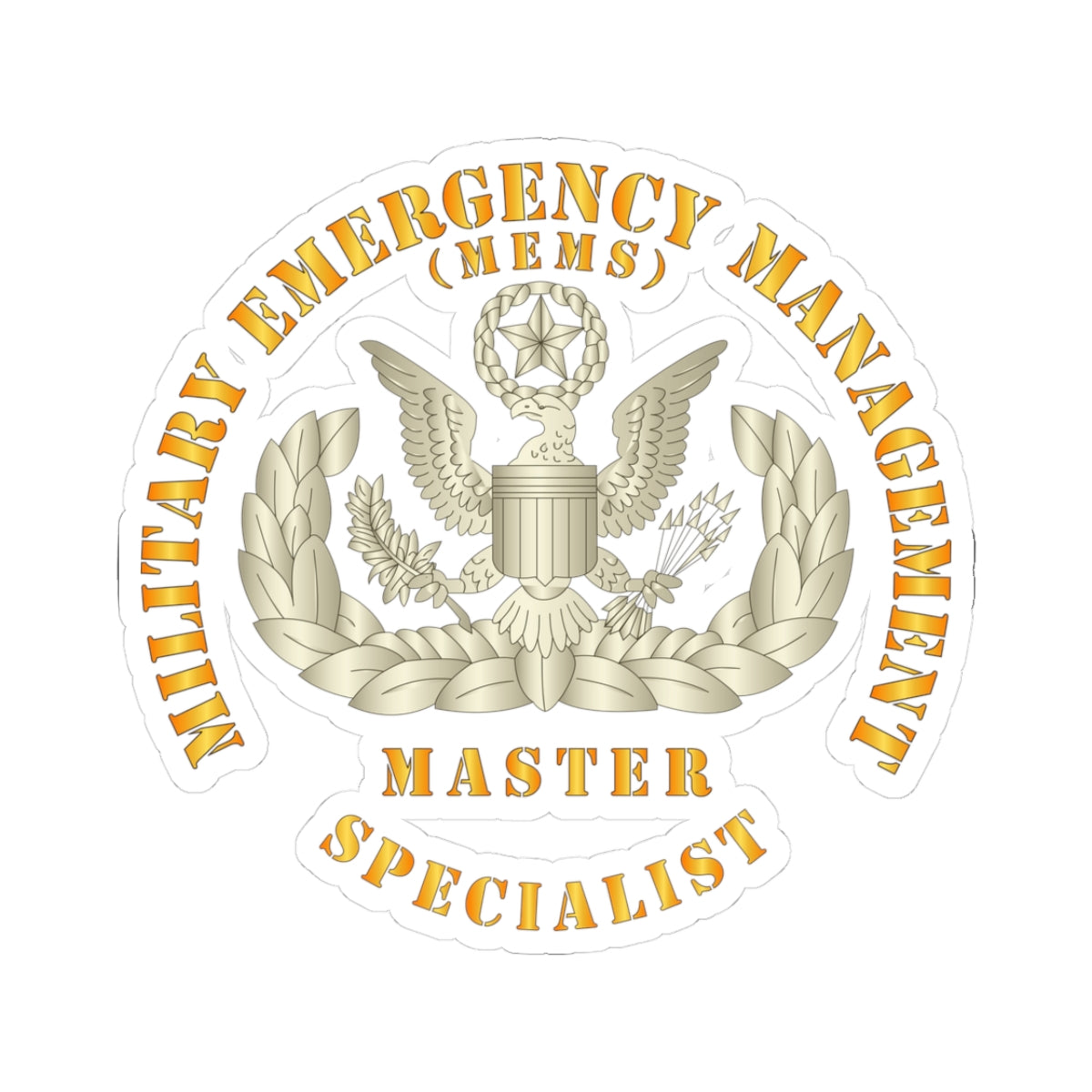 Kiss-Cut Stickers - ARNG - Military Emergency Management Specialist - Master - Gold
