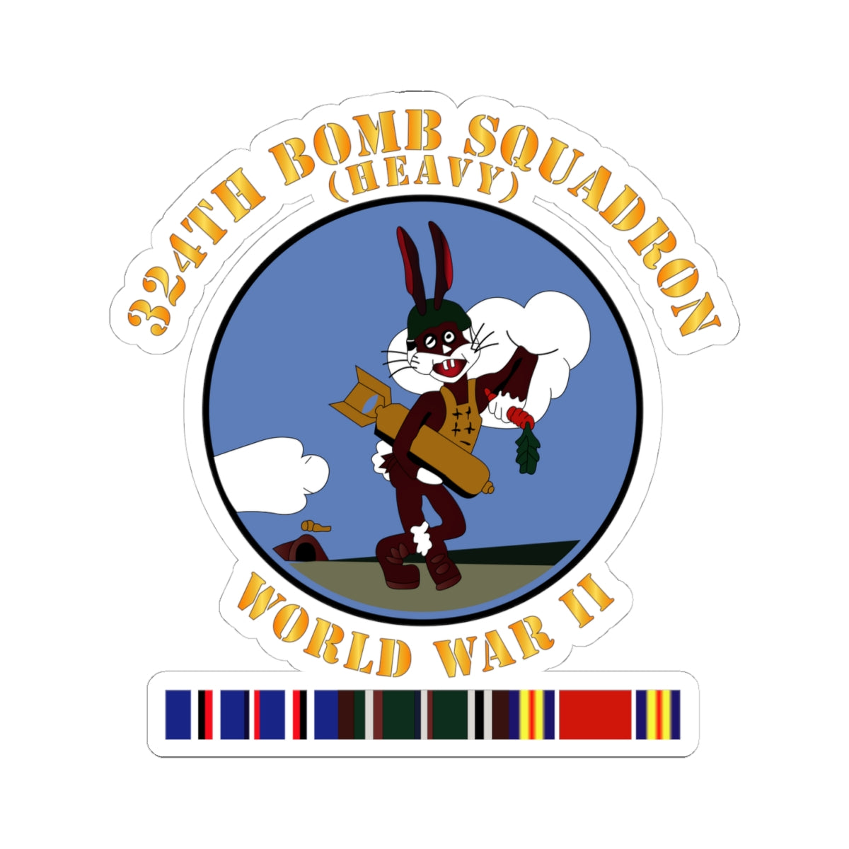 Kiss-Cut Stickers - AAC - 324th Bomb Squadron - WWII w EU SVC
